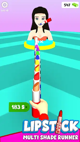 Play Lipstick Stack Runner as an online game Lipstick Stack Runner with UptoPlay