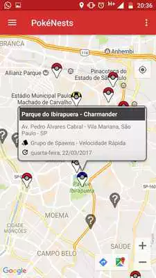 Play Lista Ninhos (para Pokemon Go)