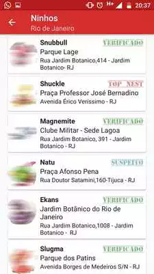 Play Lista Ninhos (para Pokemon Go)