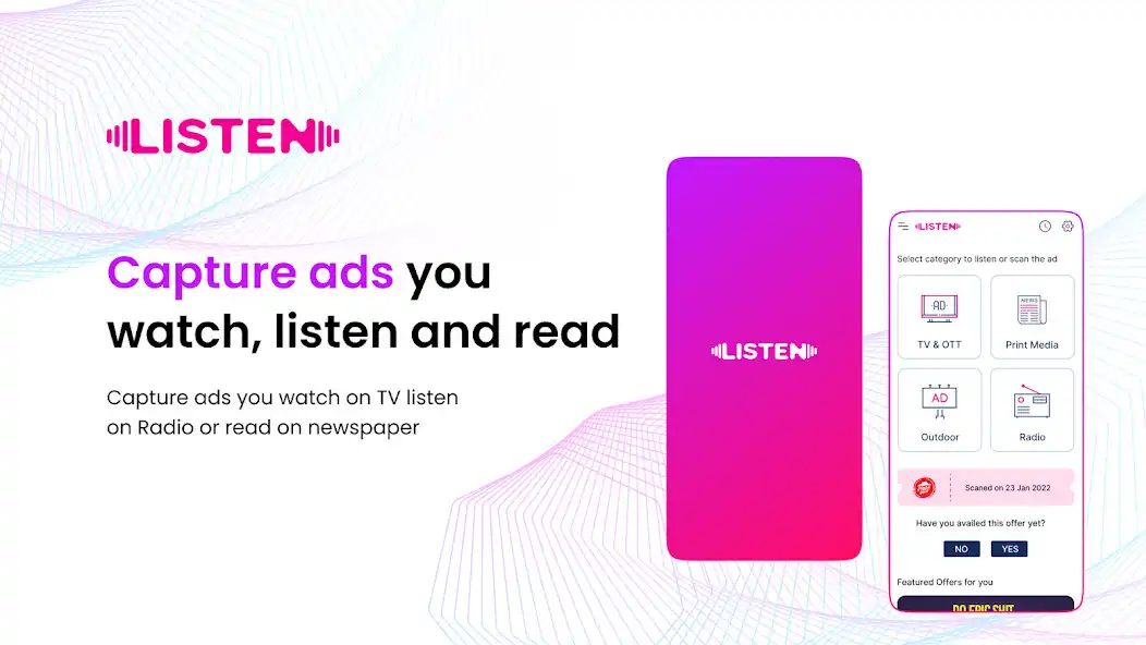 Play Listen: Catch TV ads on phone  and enjoy Listen: Catch TV ads on phone with UptoPlay