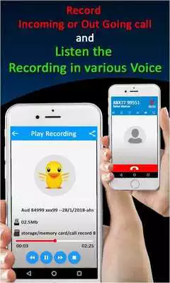 Play Listen Someone call on Mobile using Voice Changer
