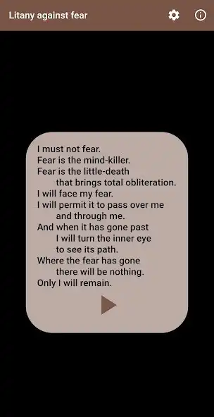 Play Litany against fear  and enjoy Litany against fear with UptoPlay