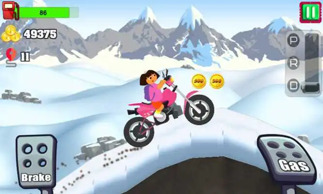Play Little Dora Moto Hill Racing - Climbing Mountains