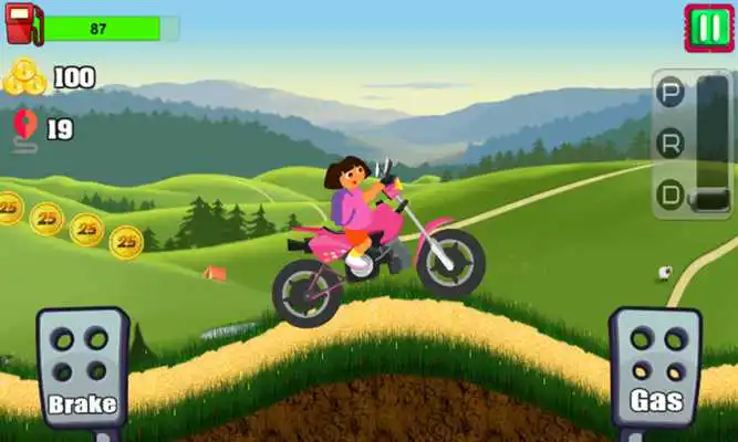 Play Little Dora Moto Hill Racing - Climbing Mountains