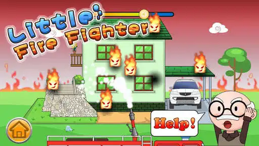 Play Little Firefighters - fire fighting truck game as an online game Little Firefighters - fire fighting truck game with UptoPlay