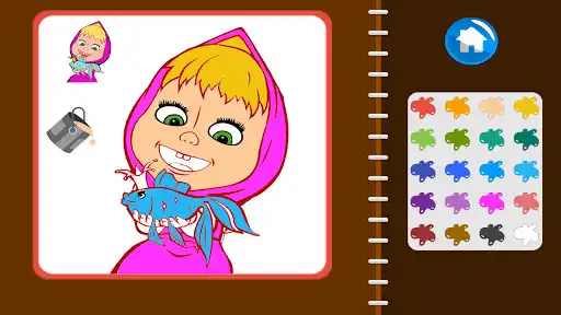 Play Little Girl and Bear Coloring Book as an online game Little Girl and Bear Coloring Book with UptoPlay