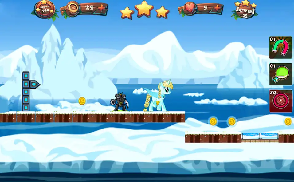 Play Little Pony Runner Frozen Land as an online game Little Pony Runner Frozen Land with UptoPlay