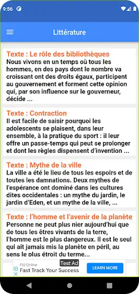 Play Littérature Contraction Texte  and enjoy Littérature Contraction Texte with UptoPlay