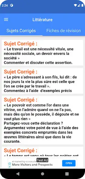 Play Littérature - Sujets Corrigés  and enjoy Littérature - Sujets Corrigés with UptoPlay