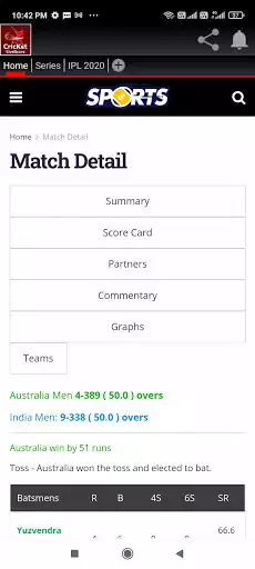 Play Live Cricket Score  and enjoy Live Cricket Score with UptoPlay