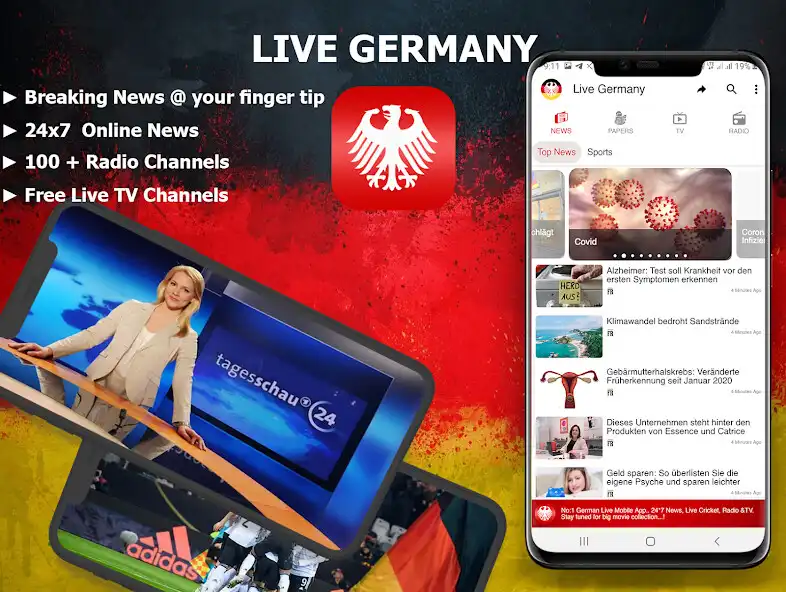Play LIVE GERMANY:LIVE TV, 24x7-GERMAN NEWS  RADIO  and enjoy LIVE GERMANY:LIVE TV, 24x7-GERMAN NEWS  RADIO with UptoPlay