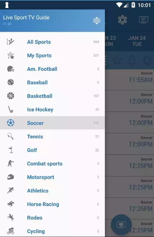 Play Live Sports TV Listings Guide