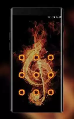 Play Lock theme for burning iron note wallpaper