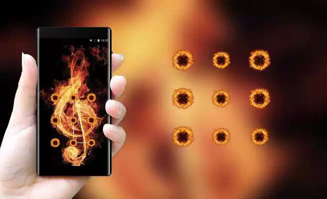 Play Lock theme for burning iron note wallpaper