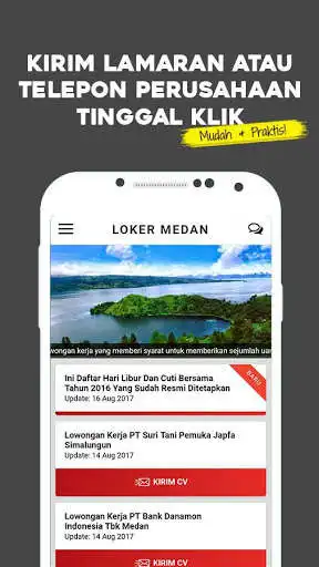 Play APK LOKER MEDAN - Lowongan Kerja Medan  and enjoy LOKER MEDAN - Lowongan Kerja Medan with UptoPlay com.webhappen.lokermedan