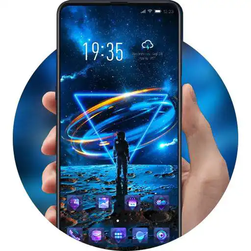 Play Lonely Theme Blue Space Galaxy triangle APK
