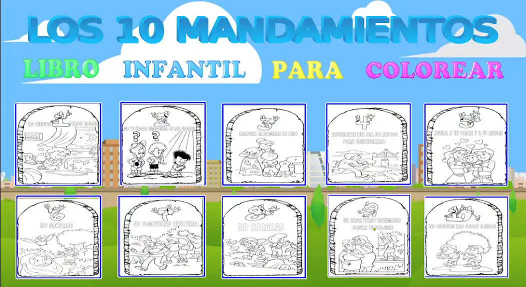Play LOS 10 MANDAMIENTOS PARA COLOREAR  and enjoy LOS 10 MANDAMIENTOS PARA COLOREAR with UptoPlay