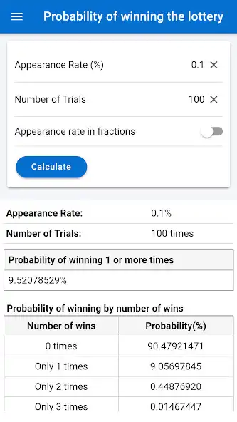 Play Lottery Probability Calculator  and enjoy Lottery Probability Calculator with UptoPlay