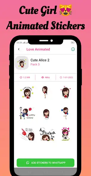 Play Love Animated Stickers Pro as an online game Love Animated Stickers Pro with UptoPlay