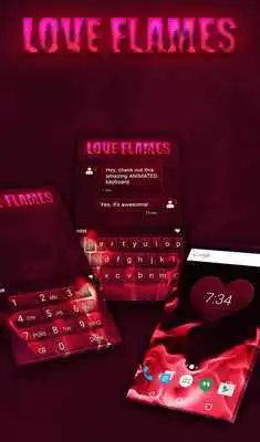 Play Love Flames Animated Keyboard