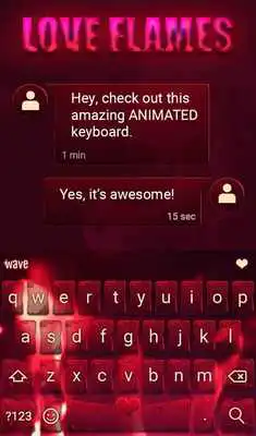 Play Love Flames Animated Keyboard