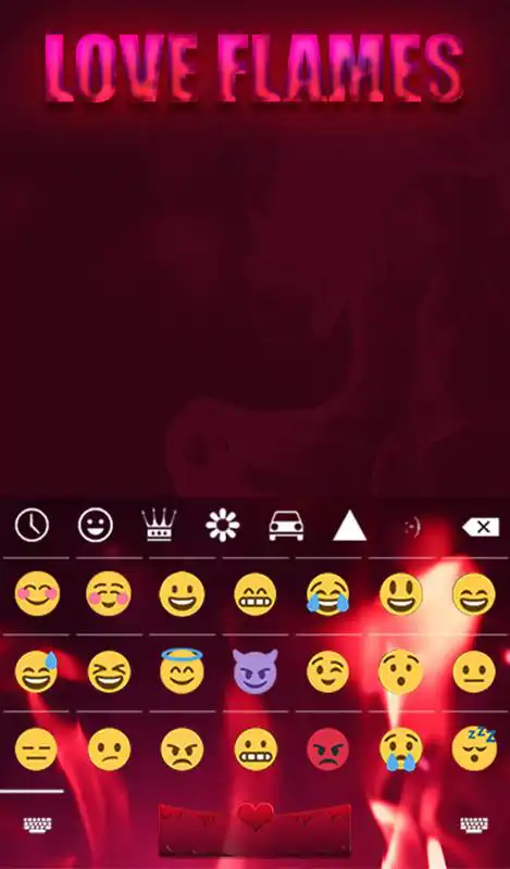 Play Love Flames Animated Keyboard