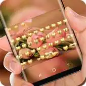 Free play online Love golden pink rose Keyboard APK