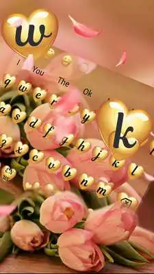 Play Love golden pink rose Keyboard