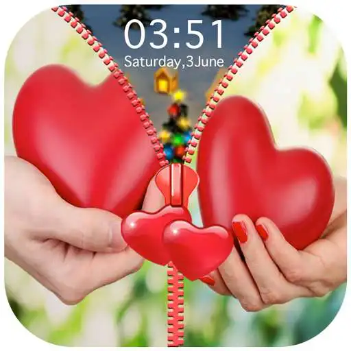 Free play online Love Heart Zipper Lock Screen APK