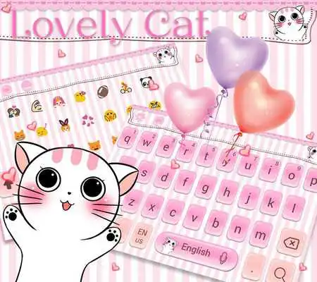 Play Lovely cat Keyboard Theme pink kitty