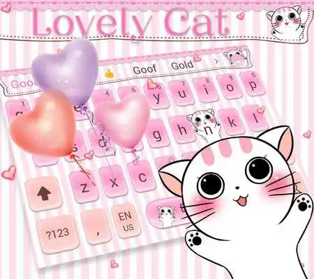 Play Lovely cat Keyboard Theme pink kitty