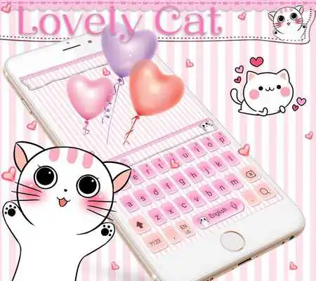 Play Lovely cat Keyboard Theme pink kitty
