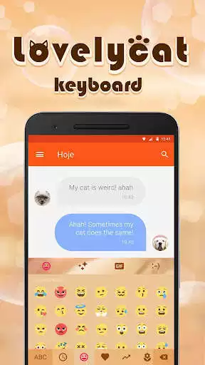 Play Lovely Cute Cat Emoji Keyboard Theme For Facemoji