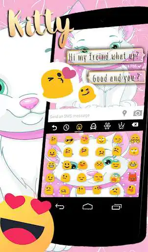 Play Lovely Cute Pink Cat keyboard Theme as an online game Lovely Cute Pink Cat keyboard Theme with UptoPlay