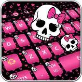 Free play online Lovely Pink Bow Skeleton Keyboard Theme APK