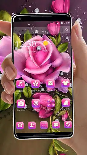 Play APK Lovely Pink Rose Blossom Theme  and enjoy Lovely Pink Rose Blossom Theme with UptoPlay com.launcher.theme.t211810341