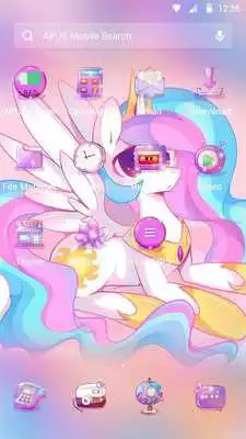 Play lovely rainbow unicorn-APUS Launcher theme