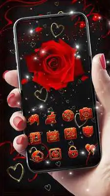 Play Lovely Red Sparkle Flowers Golden Hearts Theme Play Lovely Red Sparkle Flowers Golden Hearts Theme