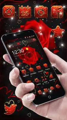 Play Lovely Red Sparkle Flowers Golden Hearts Theme Play Lovely Red Sparkle Flowers Golden Hearts Theme