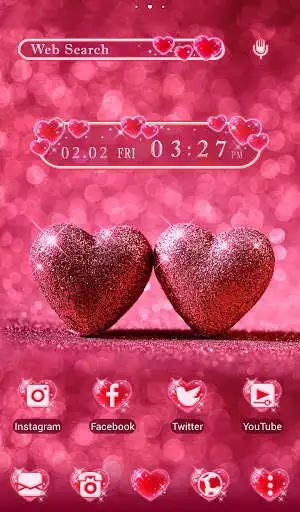 Play APK Lovely Wallpaper Glitter Hearts Theme  and enjoy Lovely Wallpaper Glitter Hearts Theme with UptoPlay jp.co.a_tm.android.plus_gulitter_heart