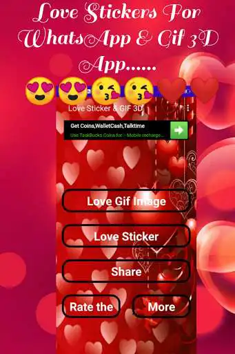 Play Love Sticker For Whatsapp & Gif 3D as an online game Love Sticker For Whatsapp & Gif 3D with UptoPlay