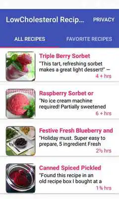Play Low Cholesterol Recipes:free recipe app