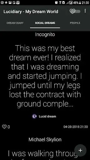 Play Lucidiary - Social Dream Diary with Reality Check!