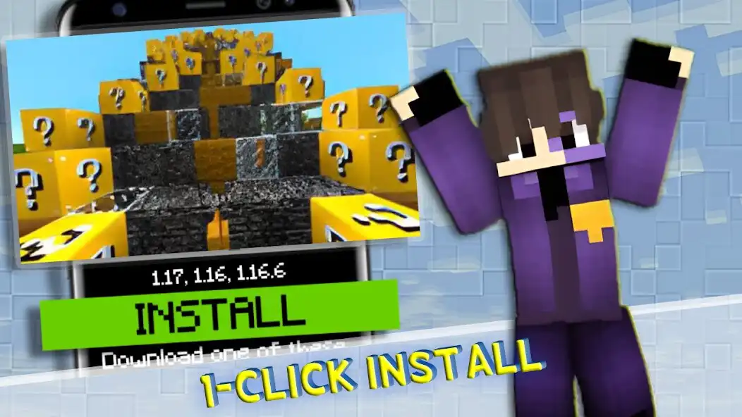 Play Lucky Block Addons  Maps MCPE as an online game Lucky Block Addons  Maps MCPE with UptoPlay