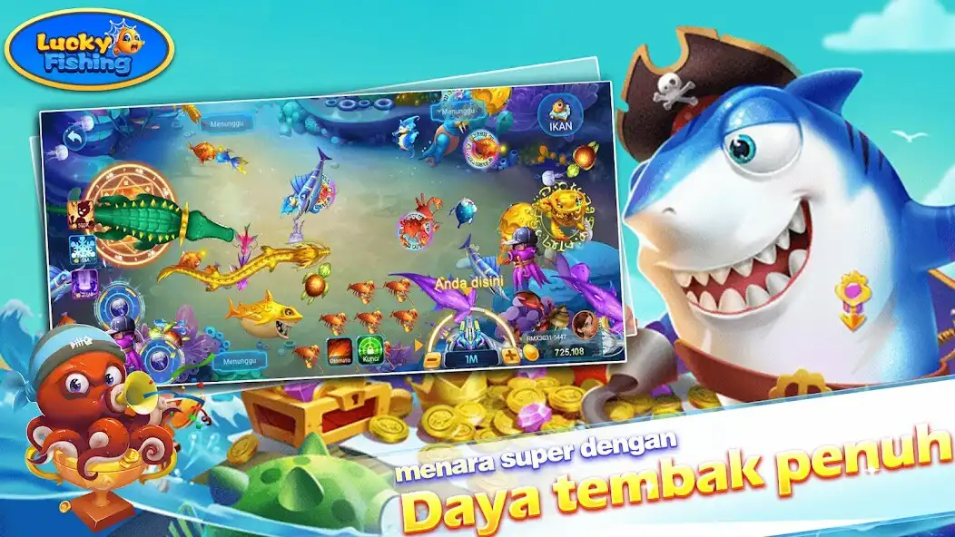 Play Lucky Fishing-Ocean Fight as an online game Lucky Fishing-Ocean Fight with UptoPlay