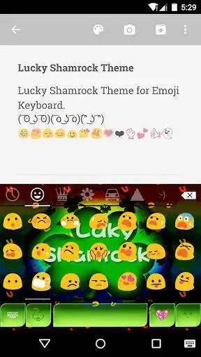 Play APK Lucky Shamrock Emoji Keyboard  and enjoy Lucky Shamrock Emoji Keyboard with UptoPlay com.kkkeyboard.emoji.keyboard.theme.LuckyShamrock