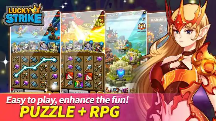 Play LuckyStrike: Slotmachine Puzzle RPG