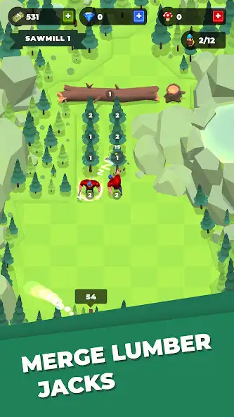 Play Lumberjack Merge as an online game Lumberjack Merge with UptoPlay