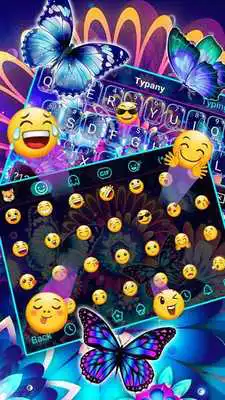 Play Luminous Flowers Butterfly Keyboard Theme