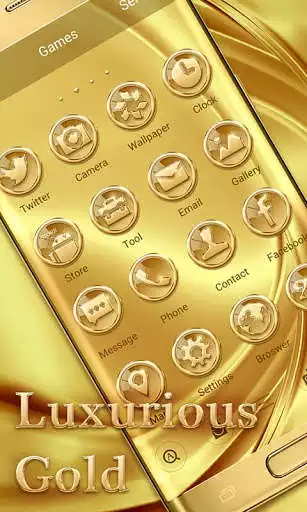 Play Luxurious Gold Go Launcher Theme